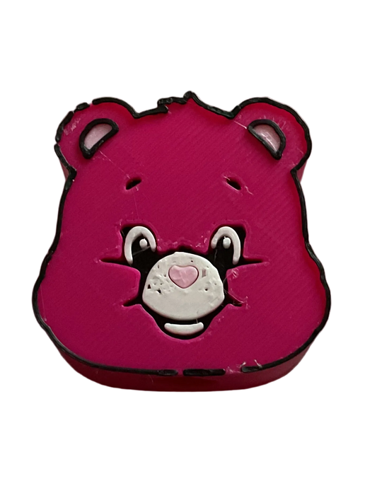 Hot Pink Care Bear 3D Straw Topper