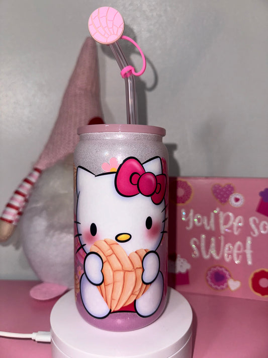 HK Pink Shimmer Ombré Glass Tumbler