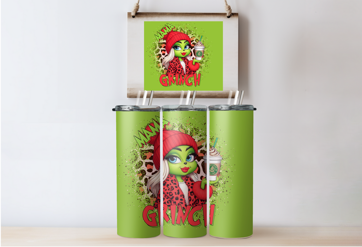 Red Grinchy Girl Tumbler 2