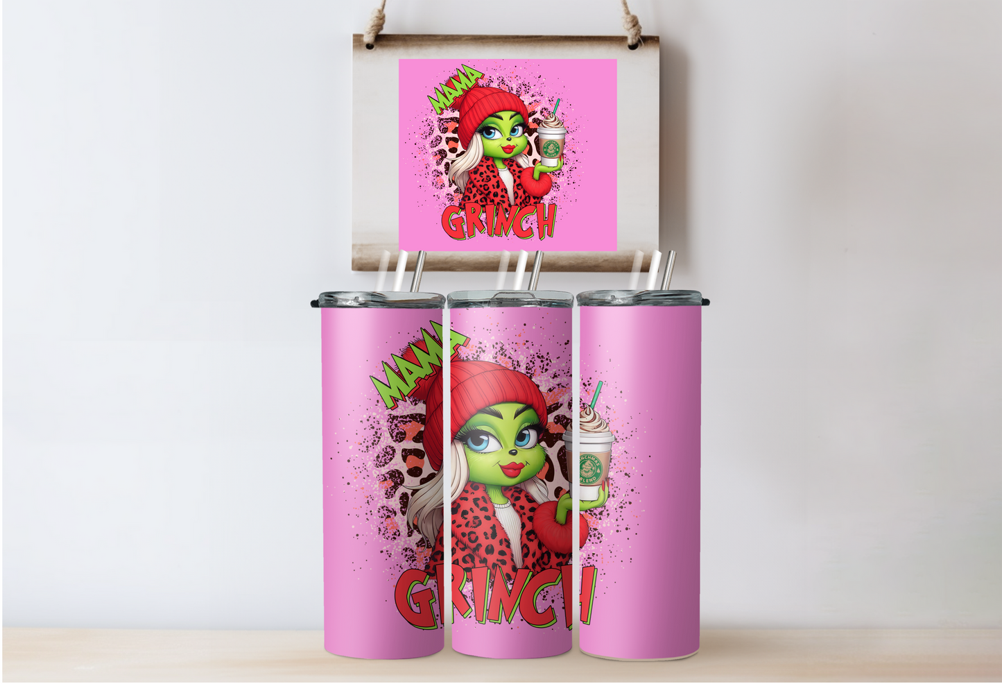 Red Grinchy Girl Tumbler 2
