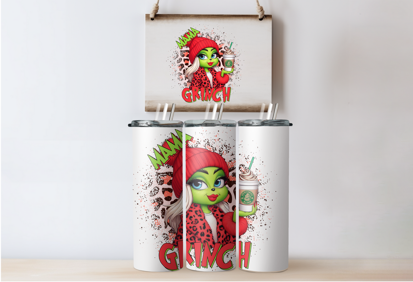Red Grinchy Girl Tumbler 2