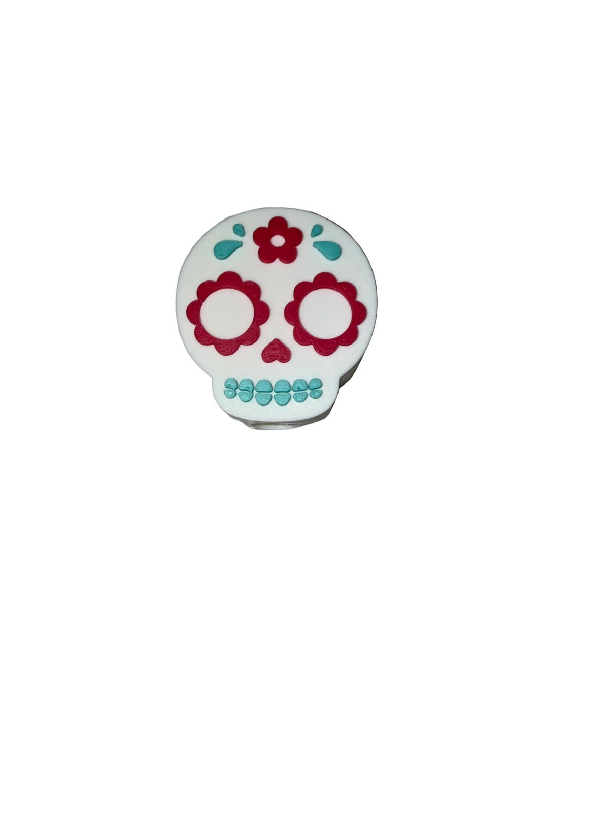 White Sugar Skull 3D Straw Topper