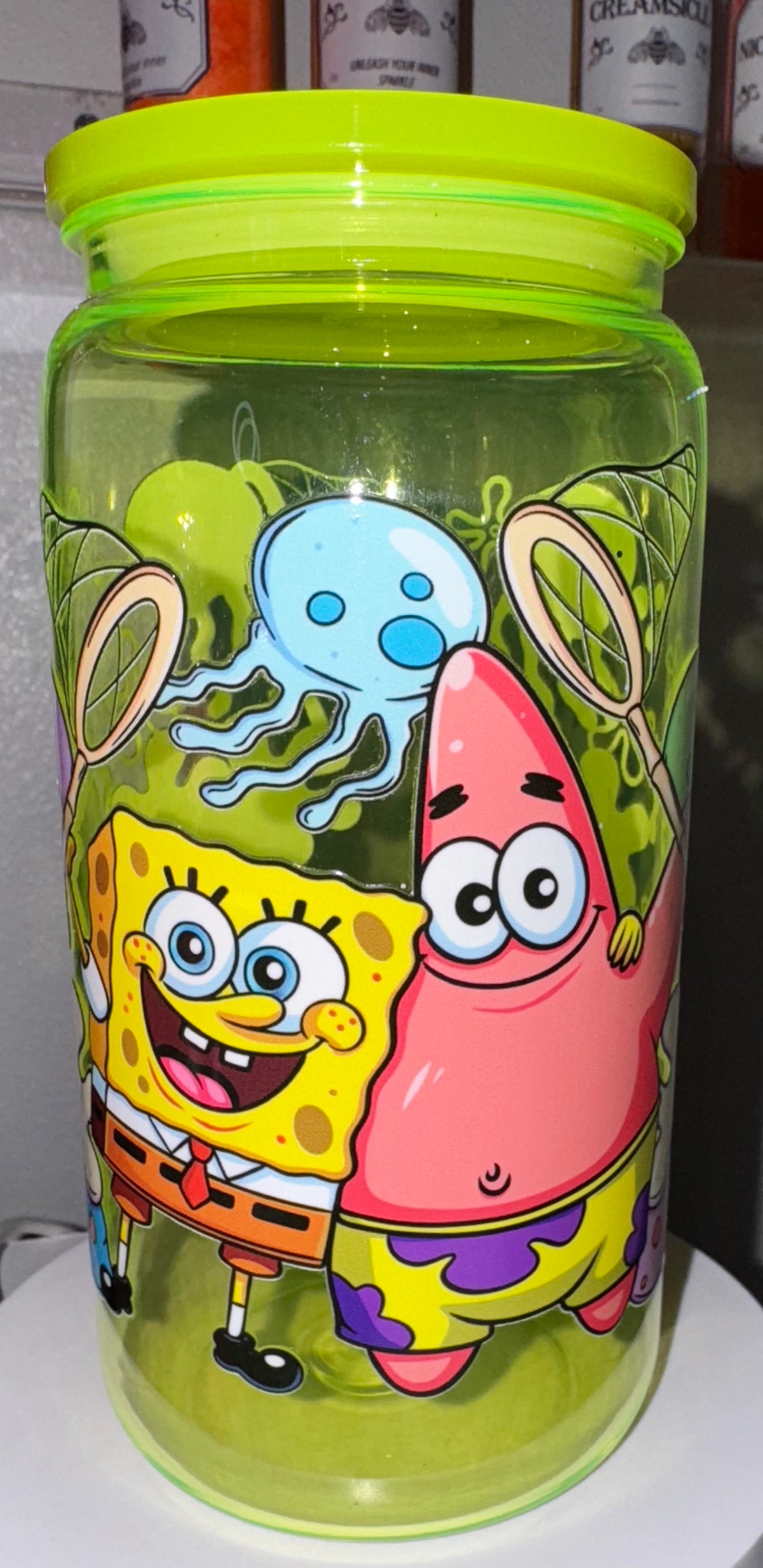 Neon Yellow Sponge Bob Tumbler
