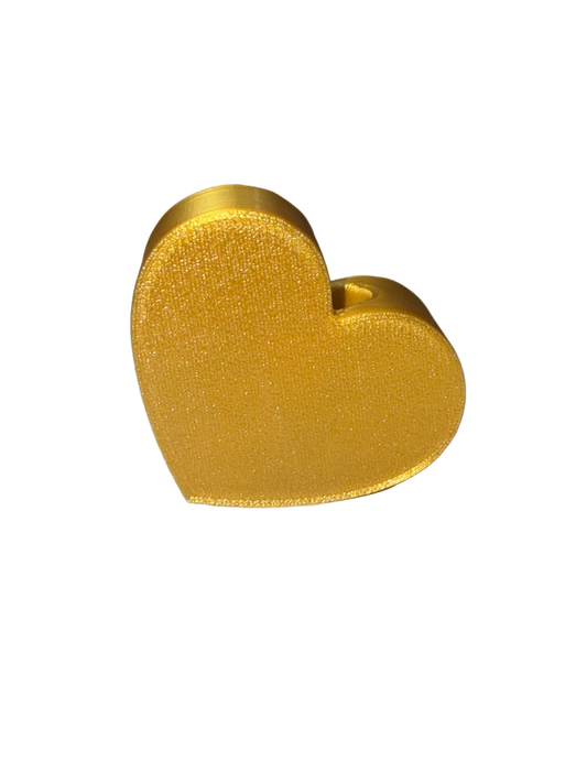 Gold Heart 3D Straw Topper