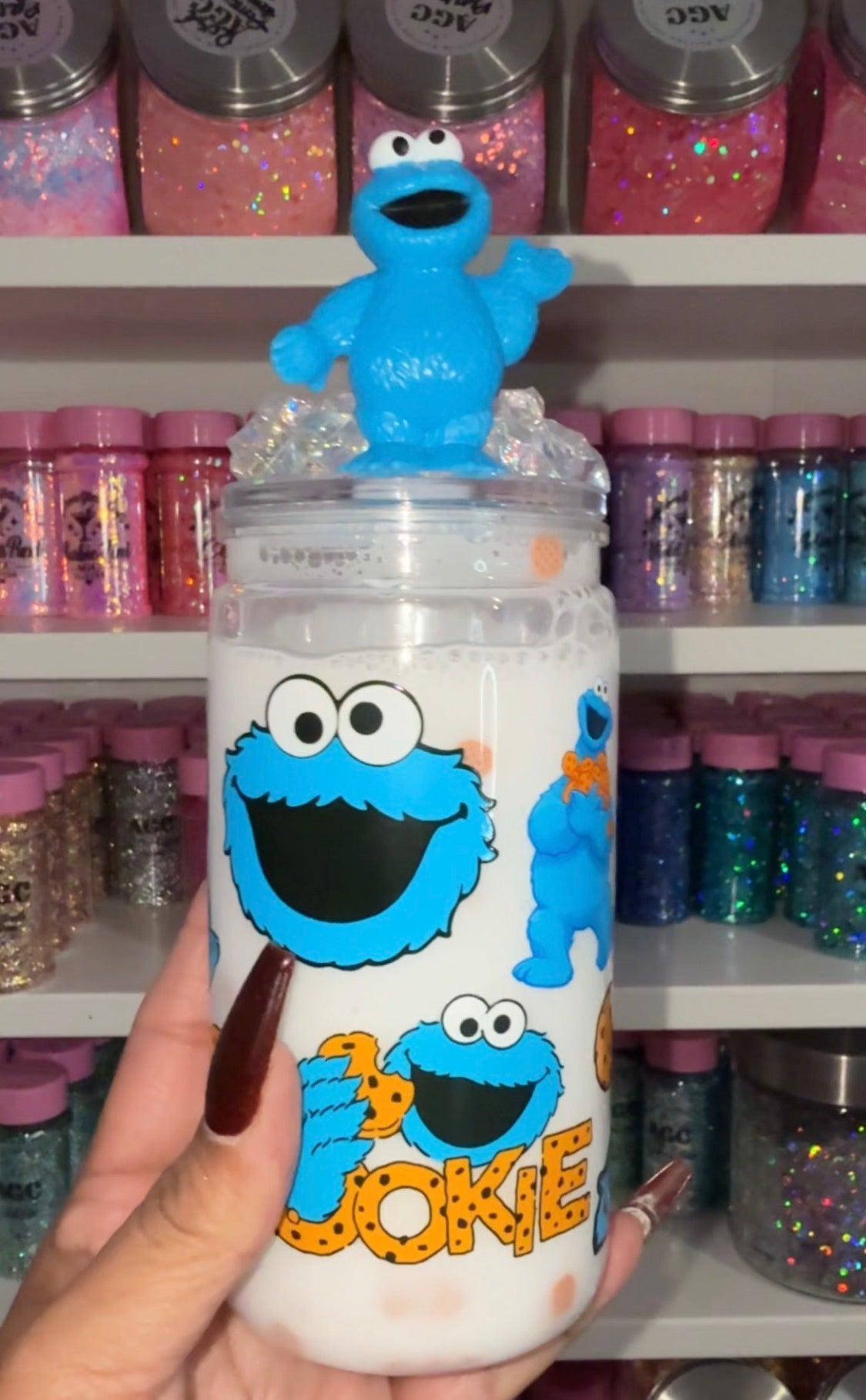 Cookie Monster Milk Snow Globe