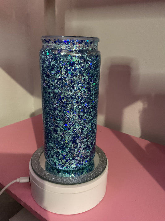 Blue Glitter Snow Globe