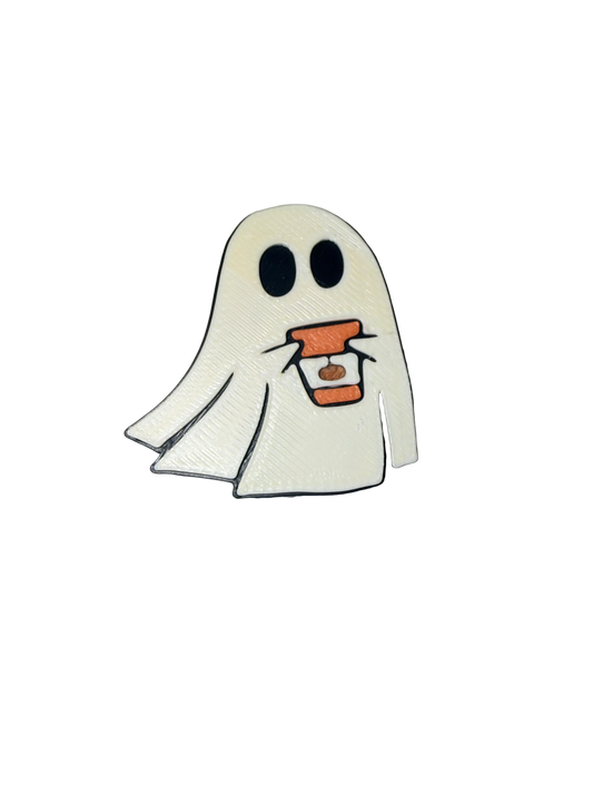 Ghostie w/ Pumpkin Spice Coffee 3D Straw Topper