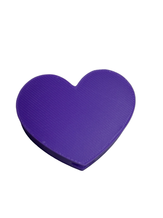 Dark Purple Heart 3D Straw Topper