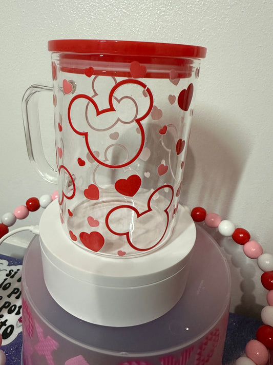 Valentine Mouse Glass Mug