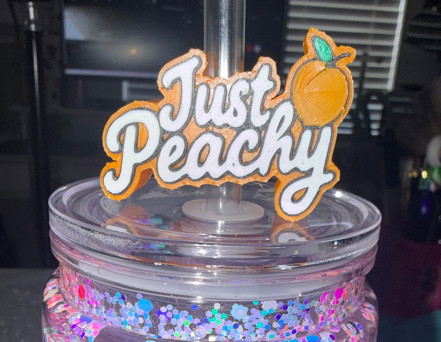 Just Peachy 3D Straw Topper