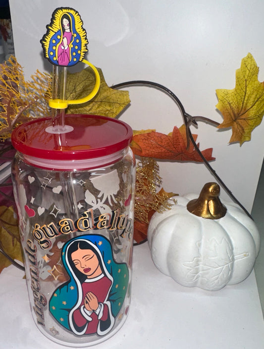 Virgin Mary Glass Tumbler