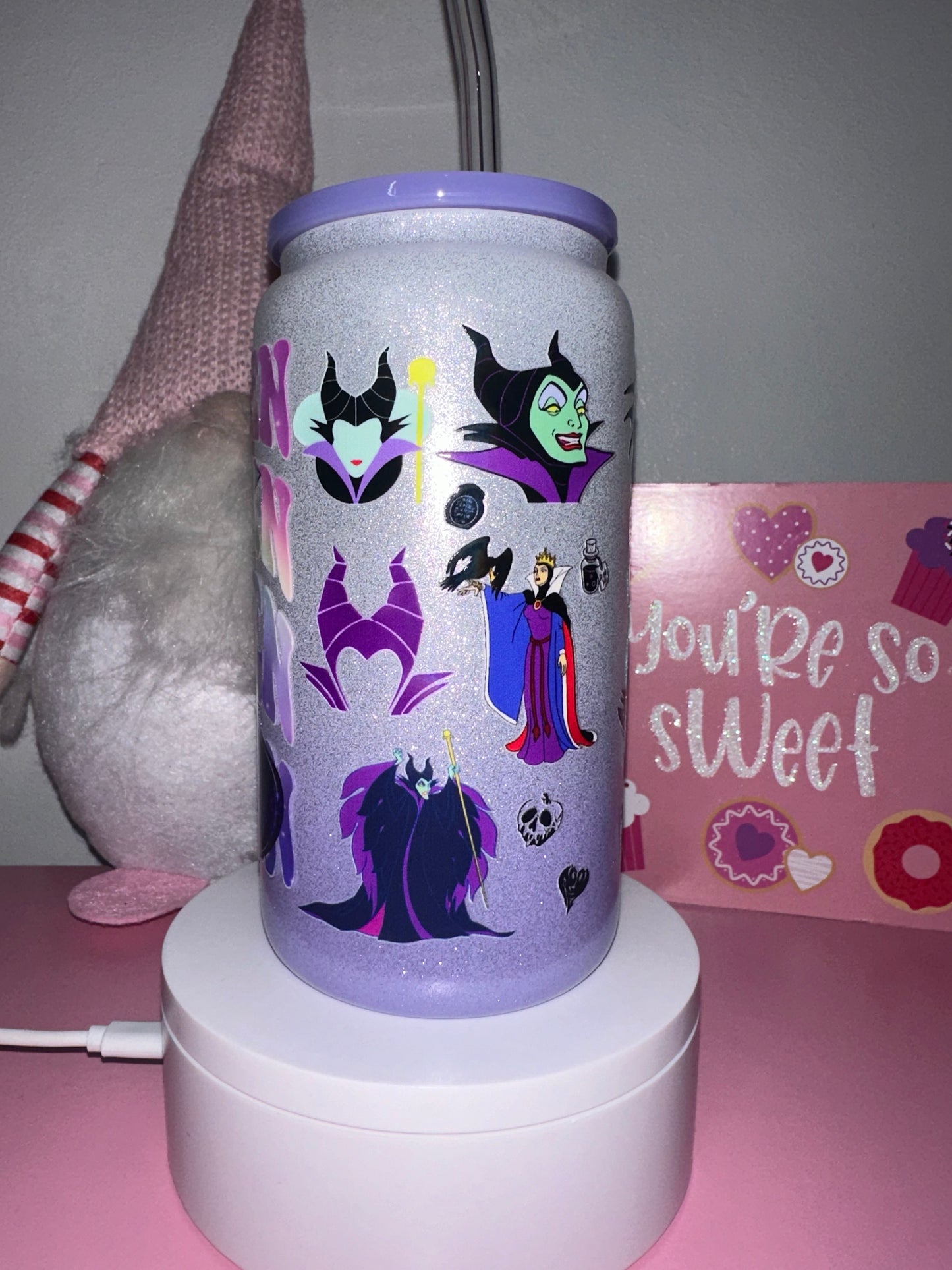 Queen Purple Shimmer Glass Tumbler