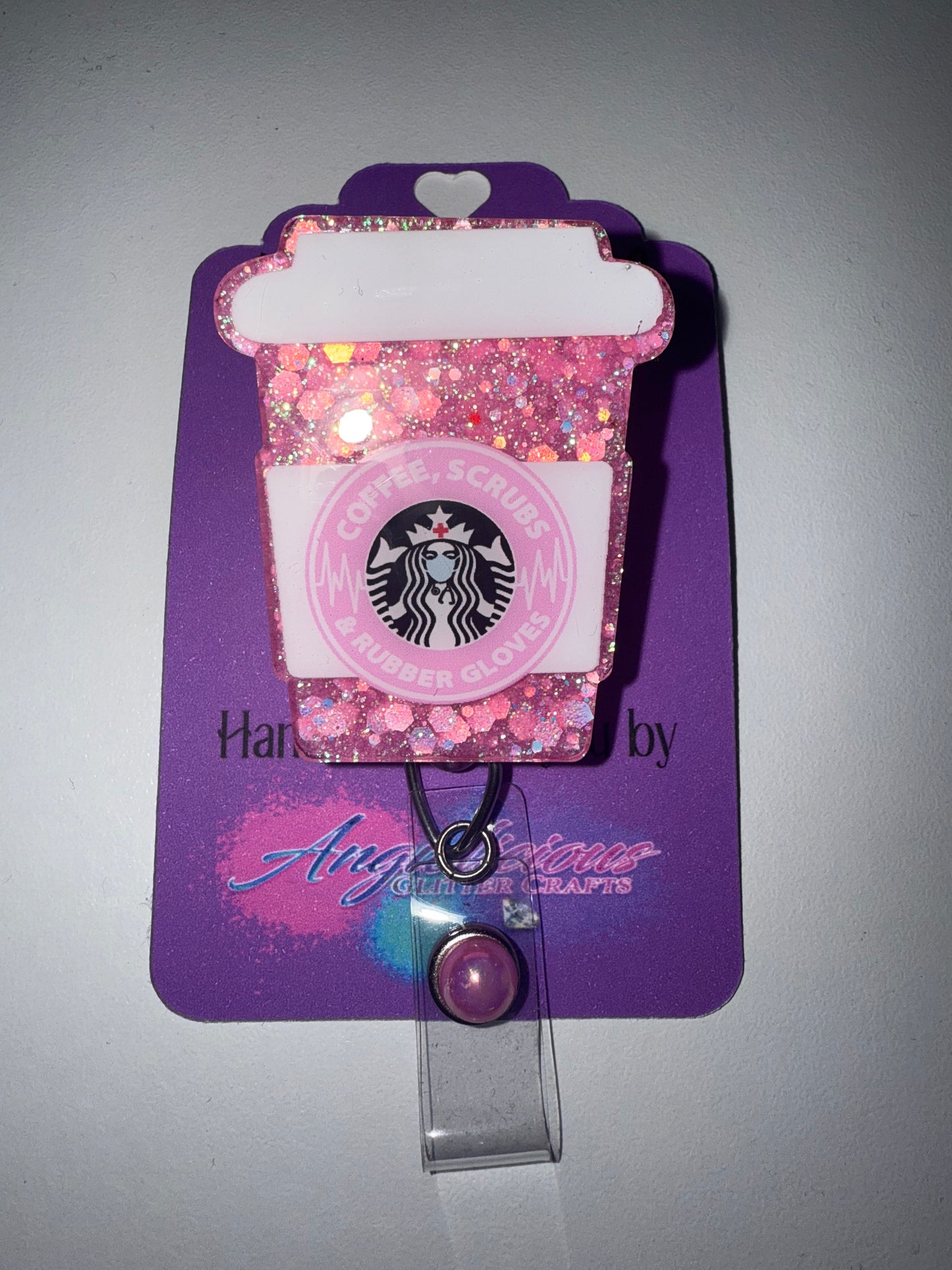 Pink Coffee Badge Reel
