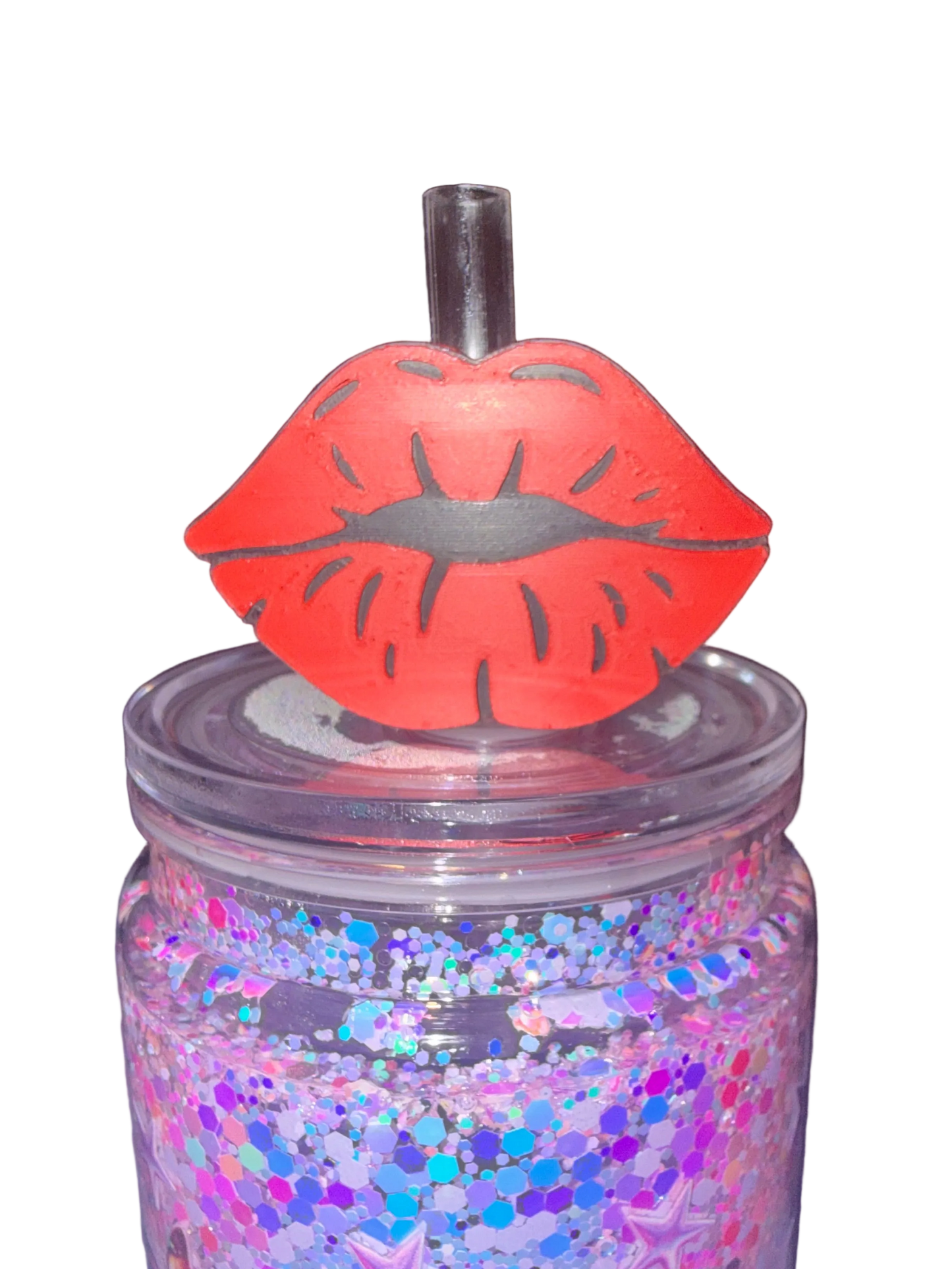 Red Lips 3D Straw Topper