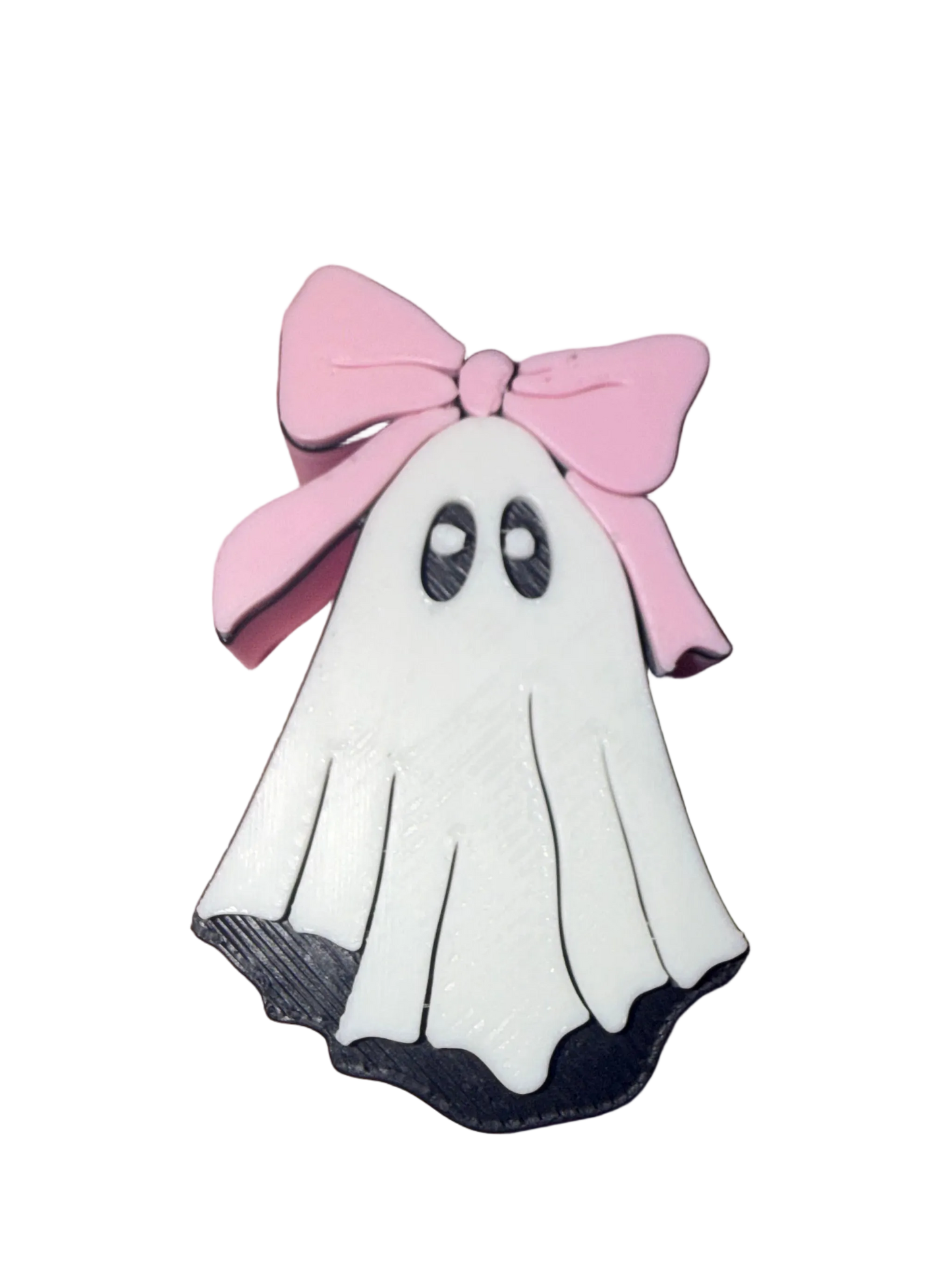 Pink Bow Ghostie 3D Straw Topper