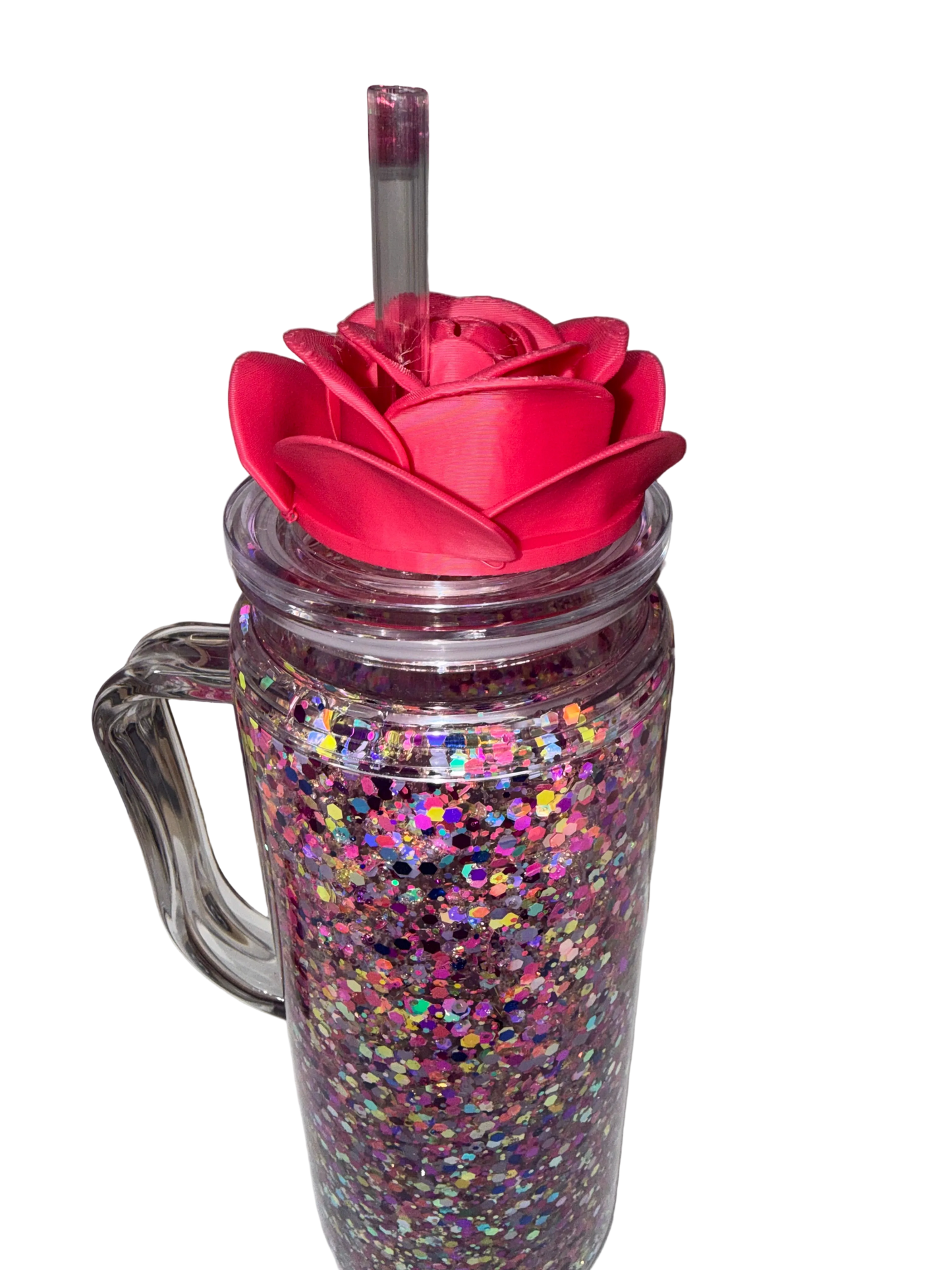 Hot Pink Rose 3D Lid Topper (16/20oz only)