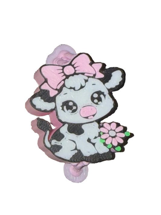 Spring Cow 3D Straw Topper
