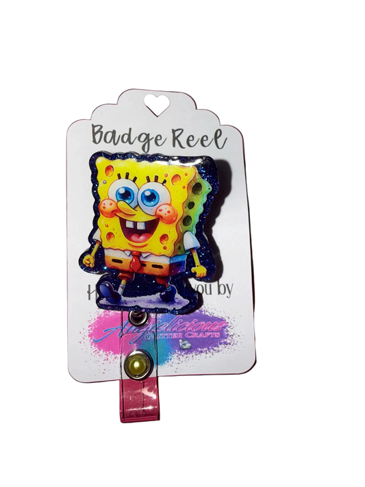 Sponge Bob 2 Glitter Badge Reel
