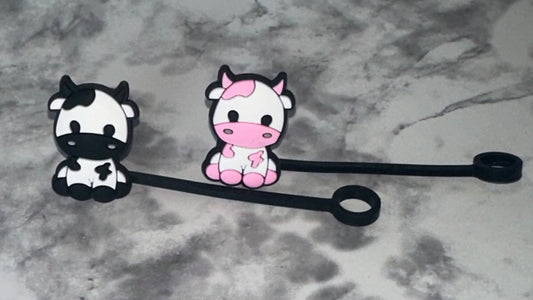 Cute Cow Straw Topper