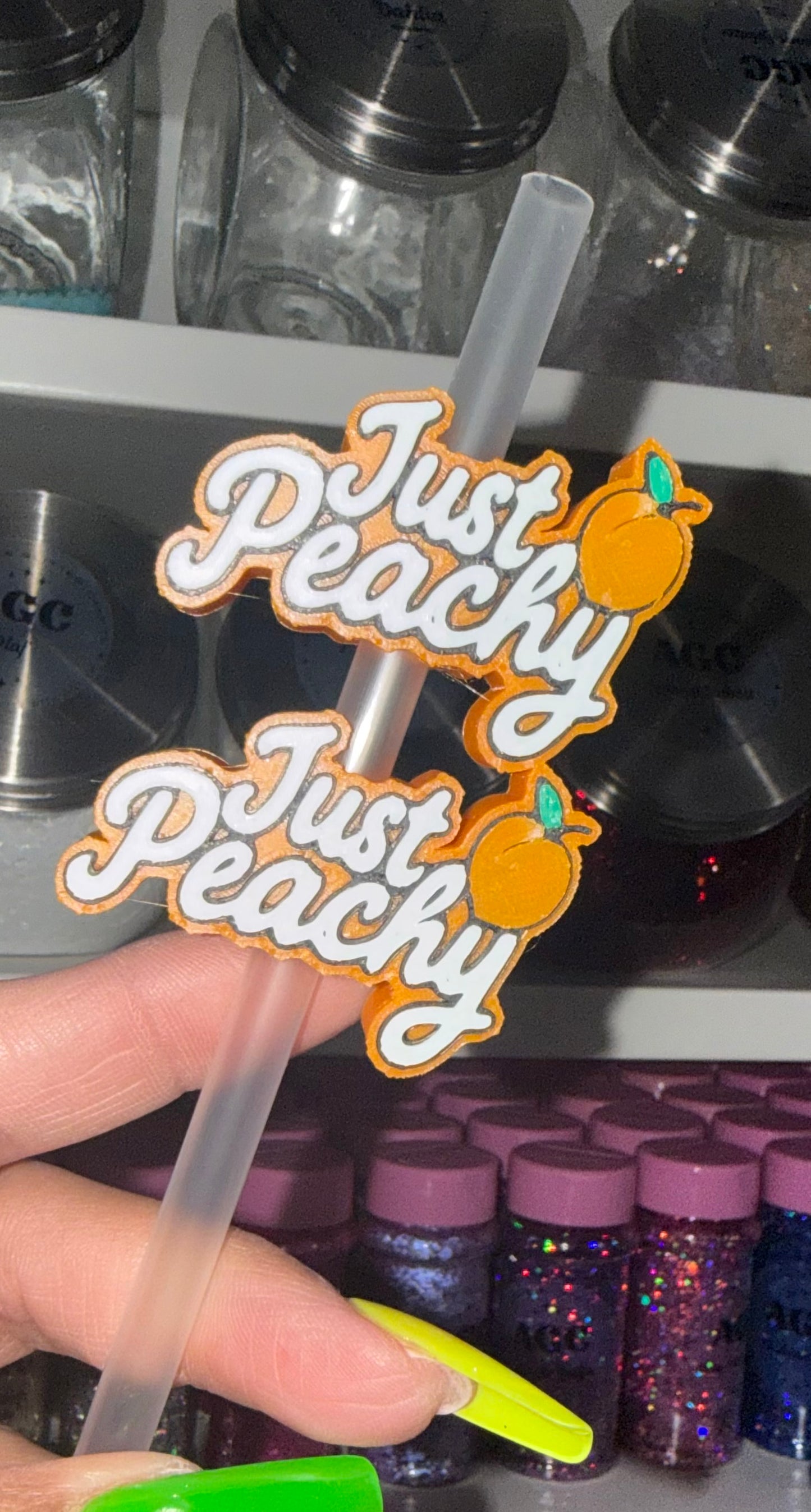 Just Peachy 3D Straw Topper