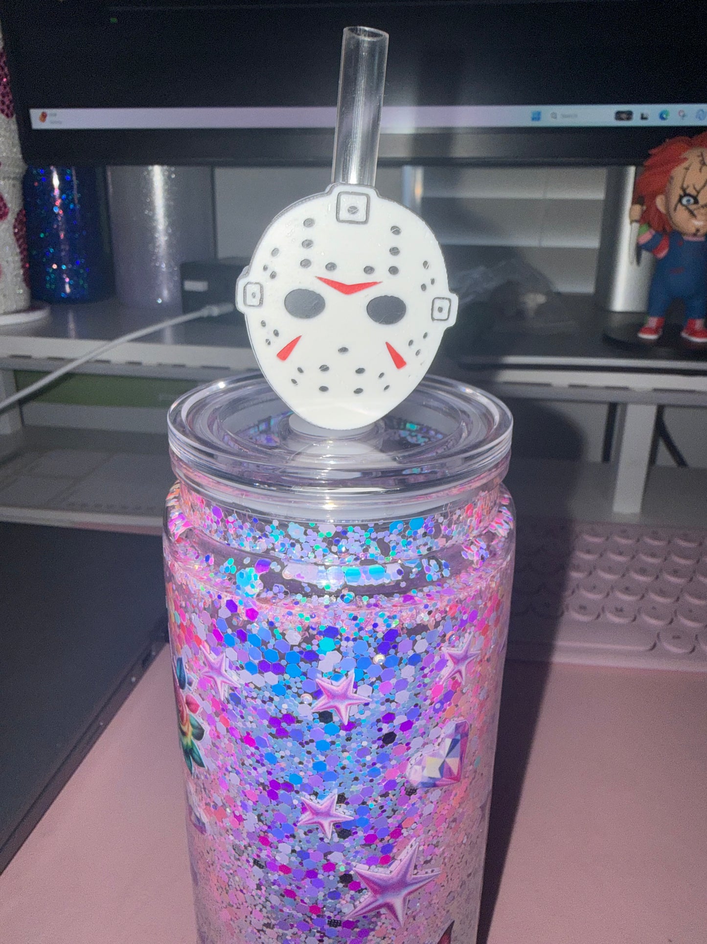 Jason 3D Straw Topper