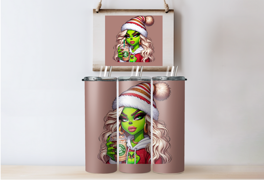 Santa Grinchy Girl Tumbler