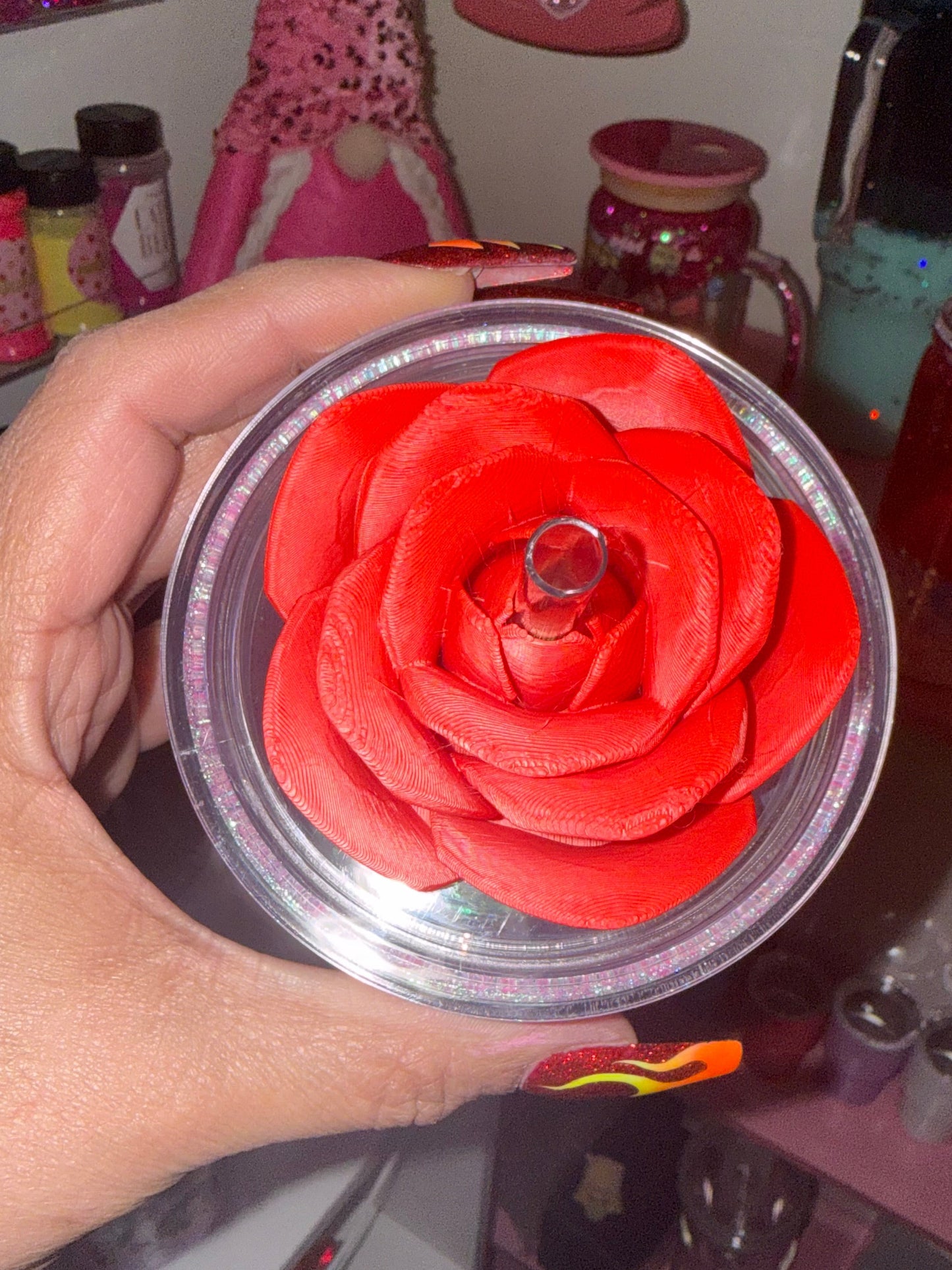 Red Rose 3D Lid Topper (24oz only)
