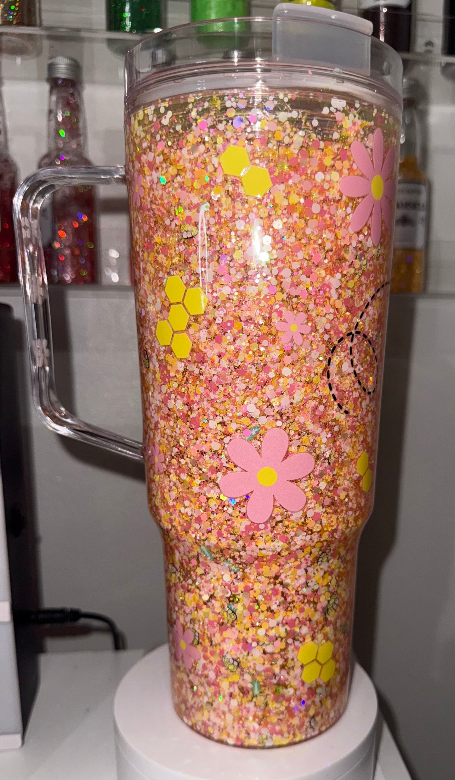 Honey Bee Glitter Tumbler