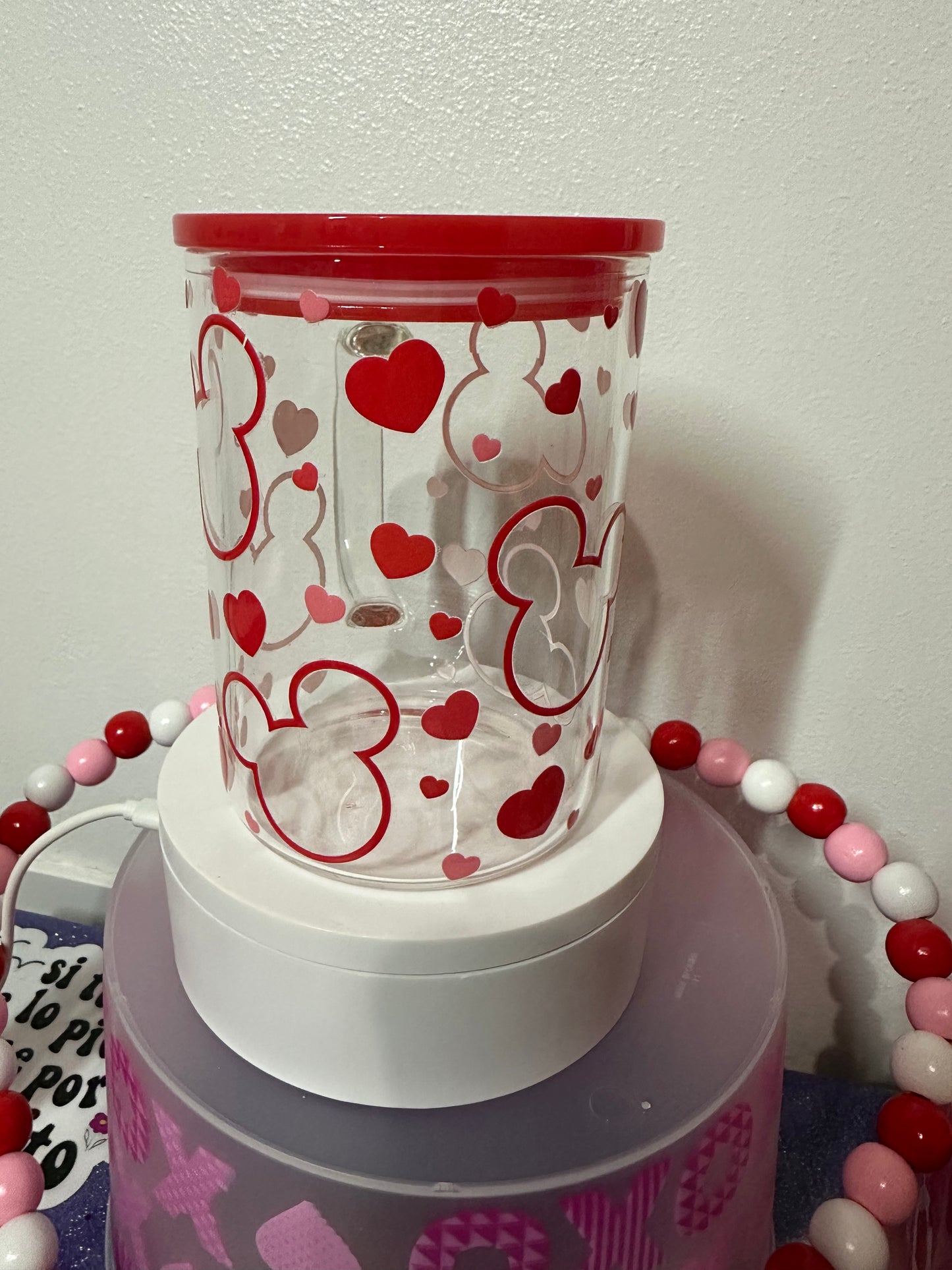 Valentine Mouse Glass Mug