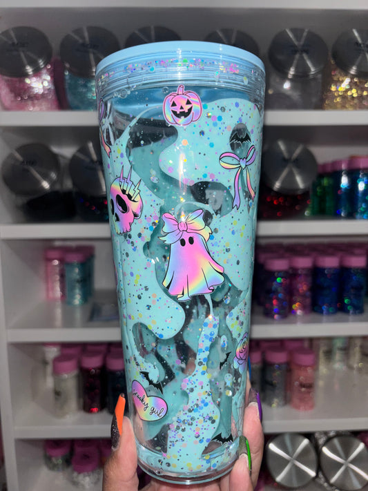 Pastel Ghostie Snow Globe Tumbler