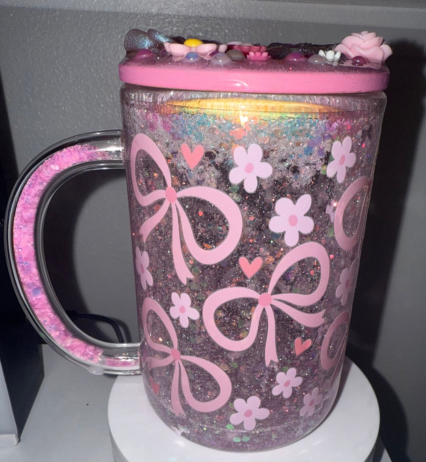 Pink Bows Mug Snow Globe