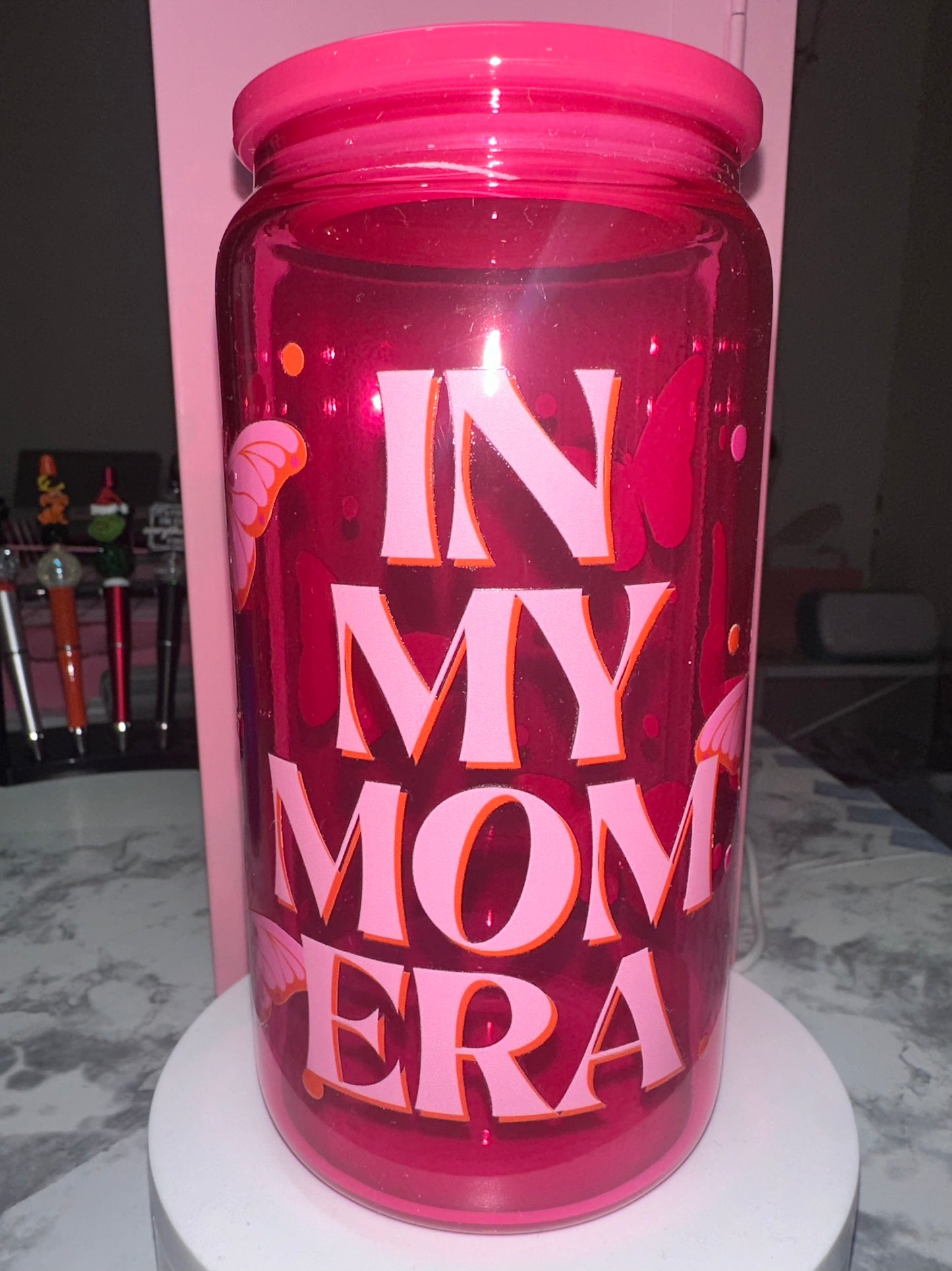 In My Mom Era Glass Tumbler