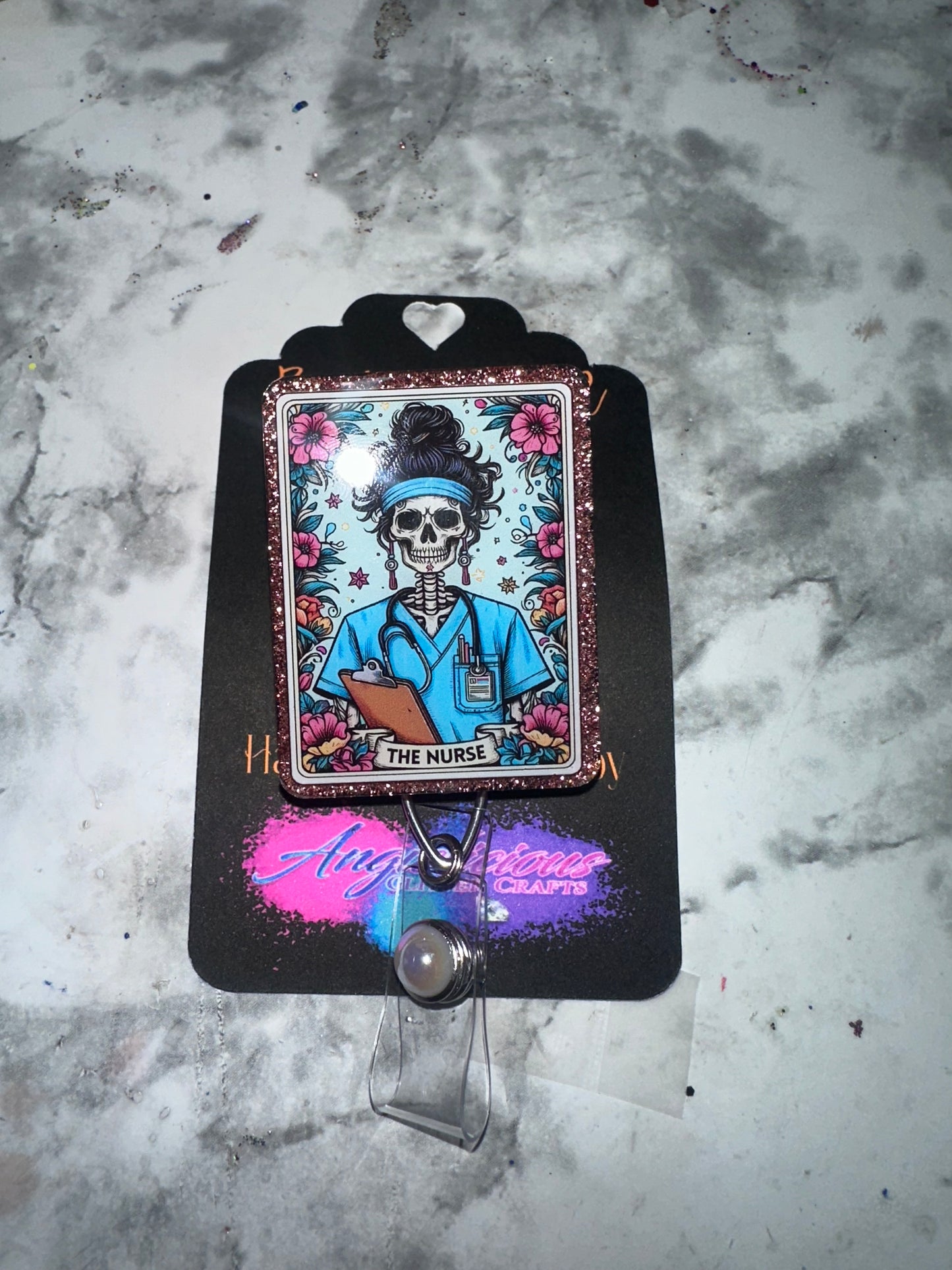 Nurse Skeleton Badge Reel