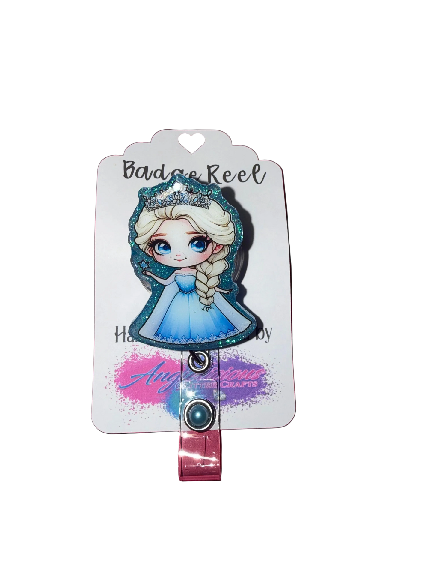 Frozen Glitter Badge Reel