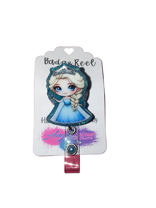 Frozen Glitter Badge Reel