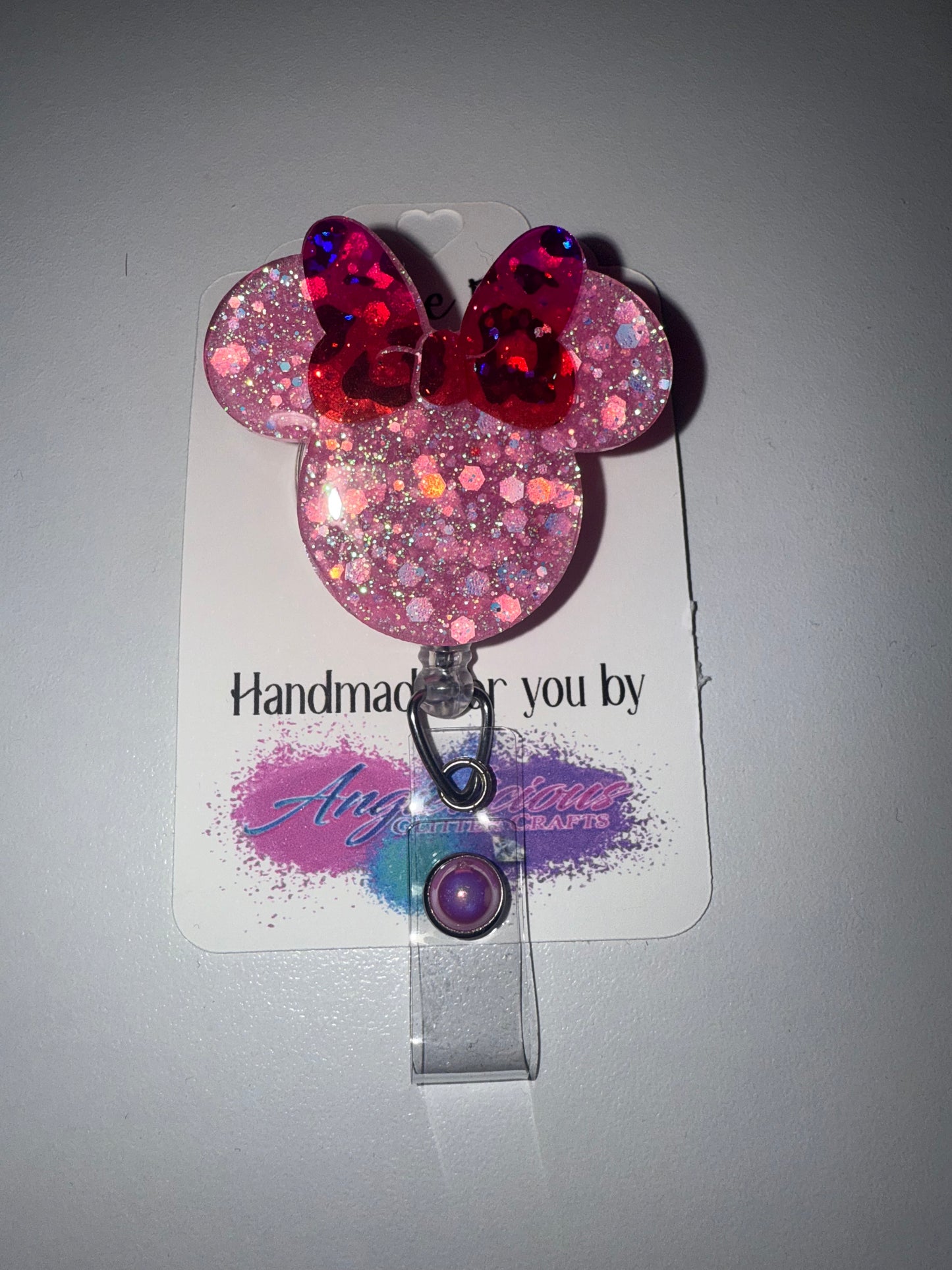 Pink Mouse Badge Reel