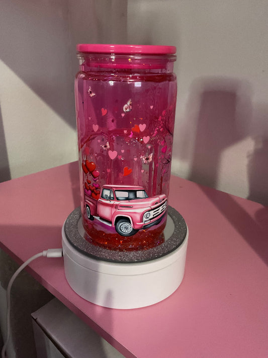 Pink Truck Honey Drip Snow Globe