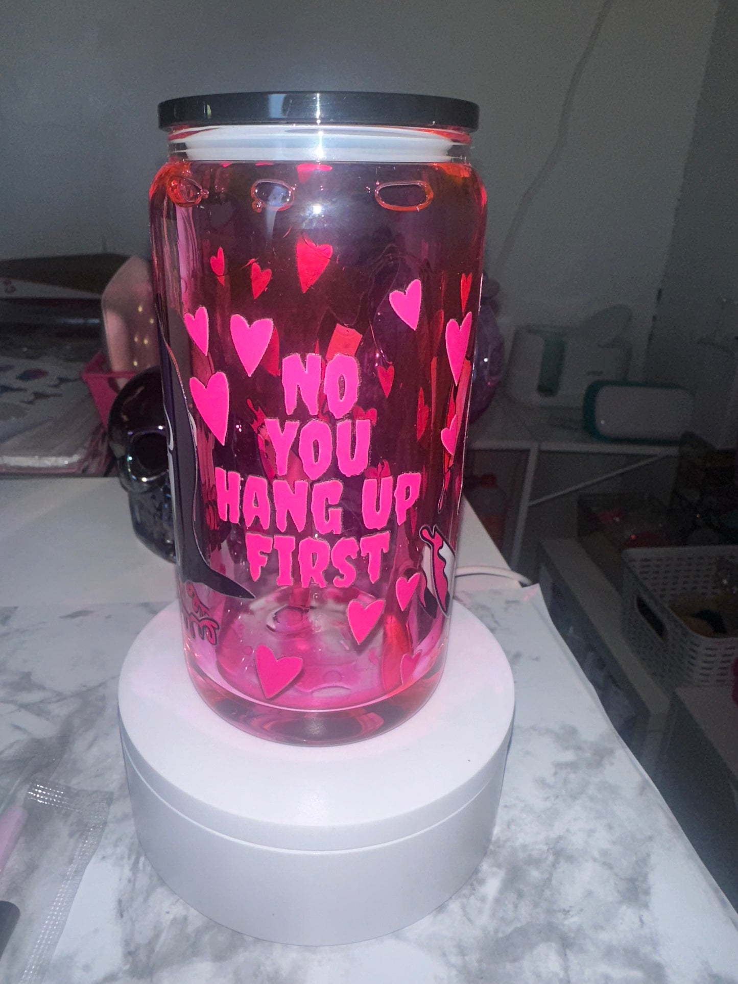Pink Scream Glass Snow Globe