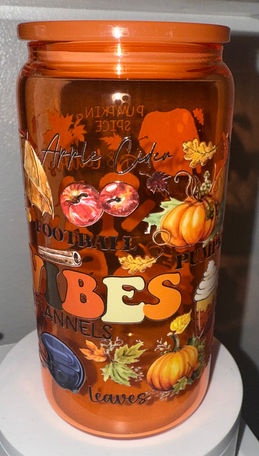 Fall Vibes Glass Tumbler