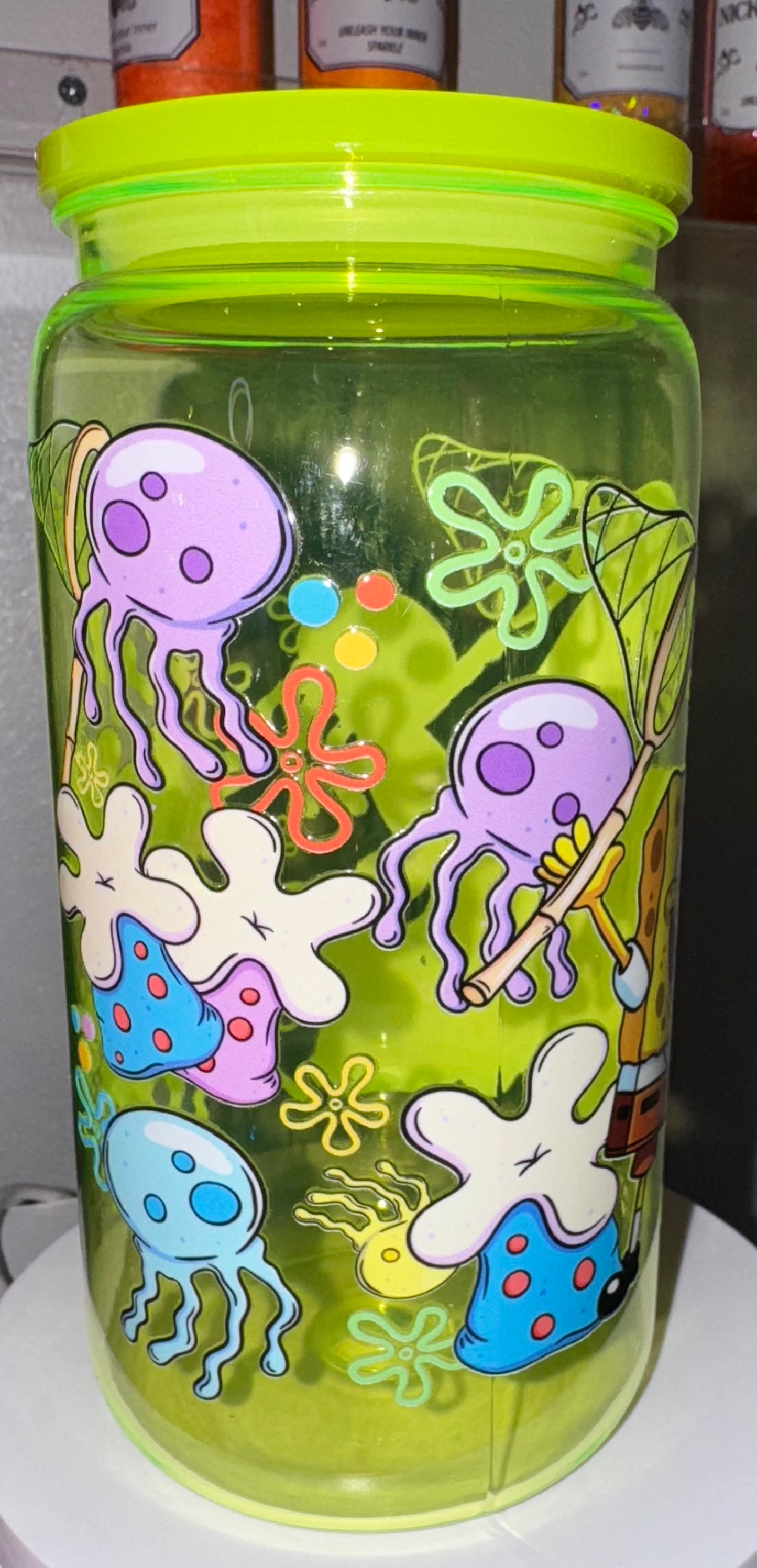 Neon Yellow Sponge Bob Tumbler