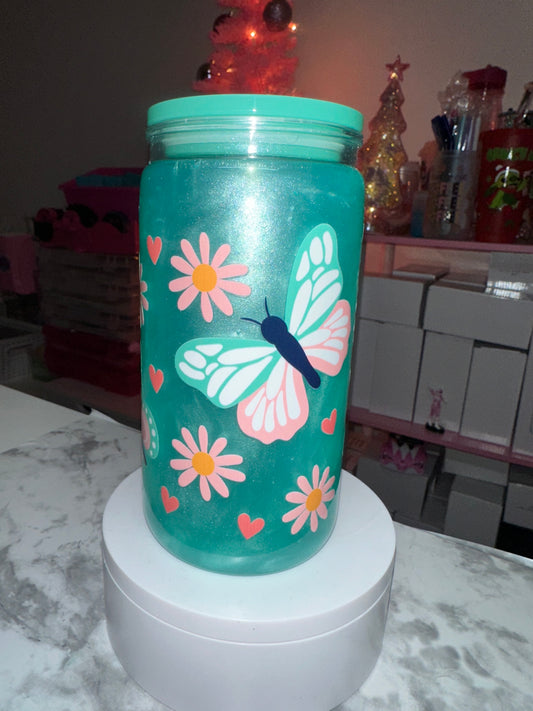 Green Butterfly Snow Globe