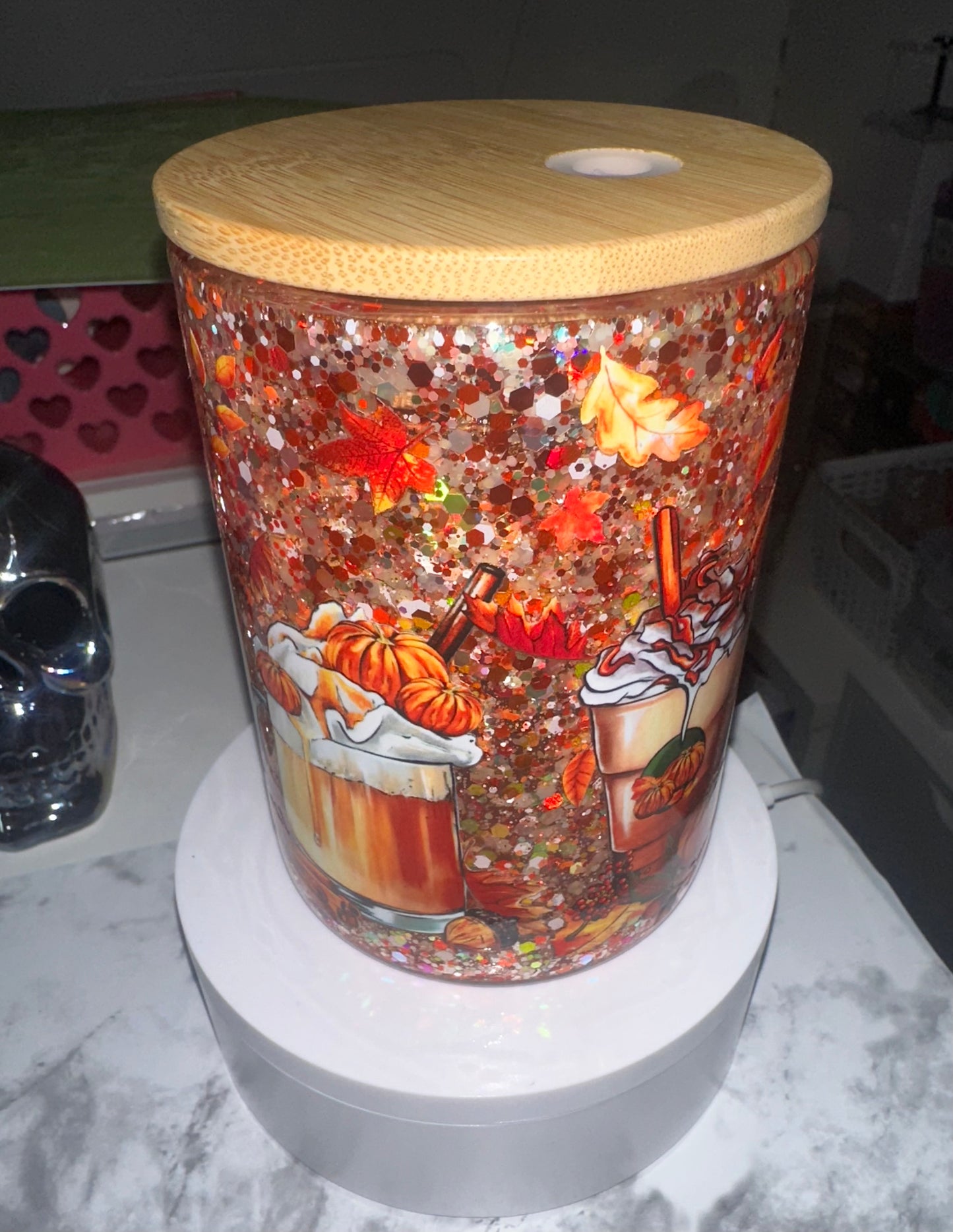 Fall Vibes Glass Mug