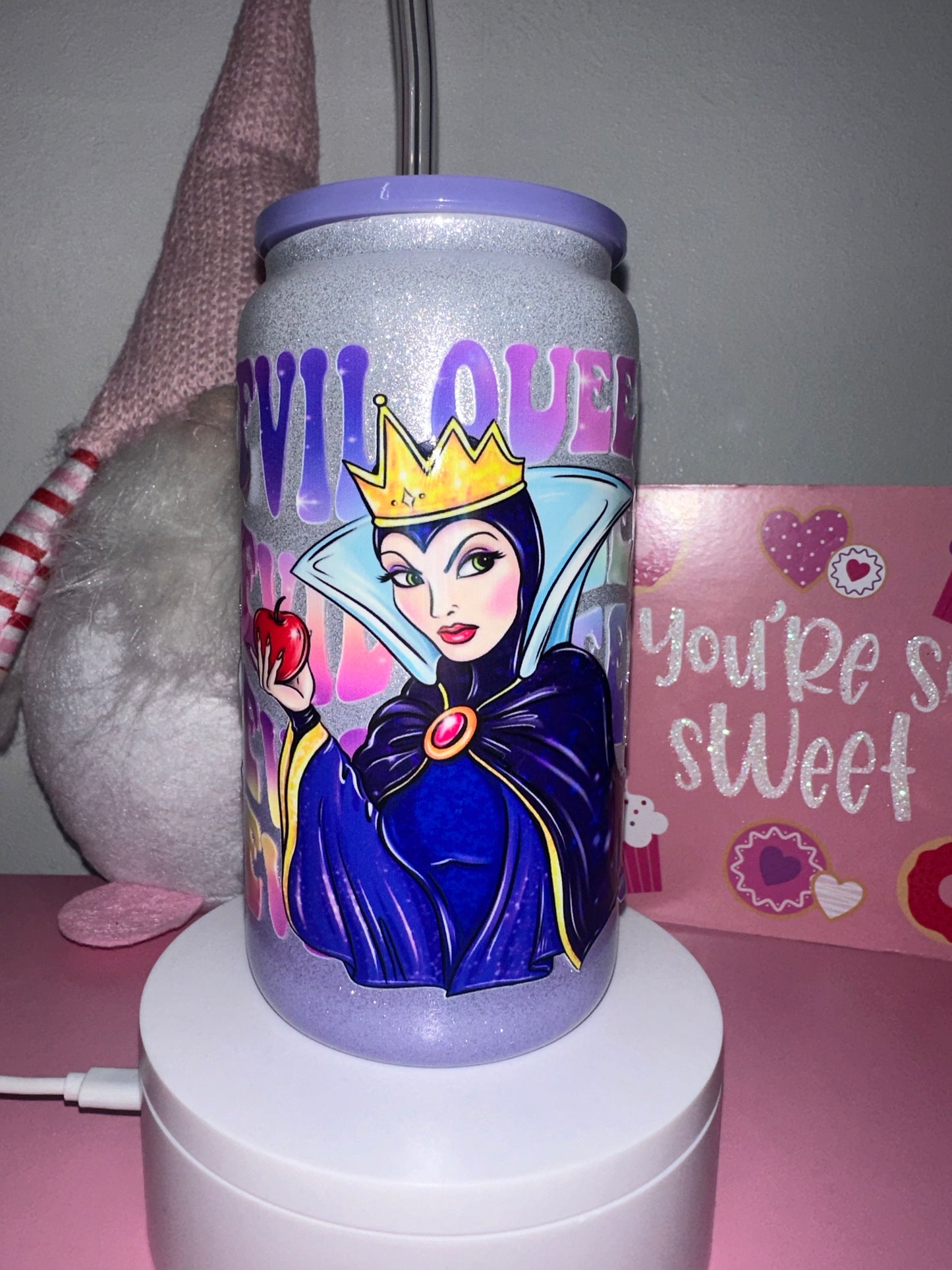 Queen Purple Shimmer Glass Tumbler