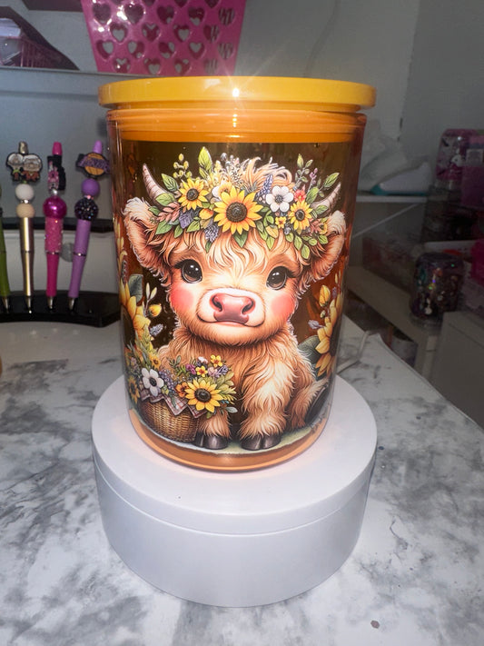Sunflower Cow Glass Mug