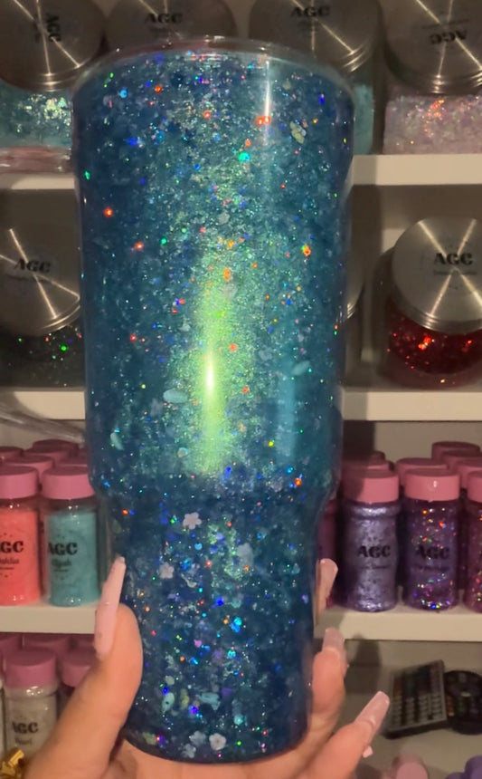 Chameleon Cat Eye Snow Globe Tumbler