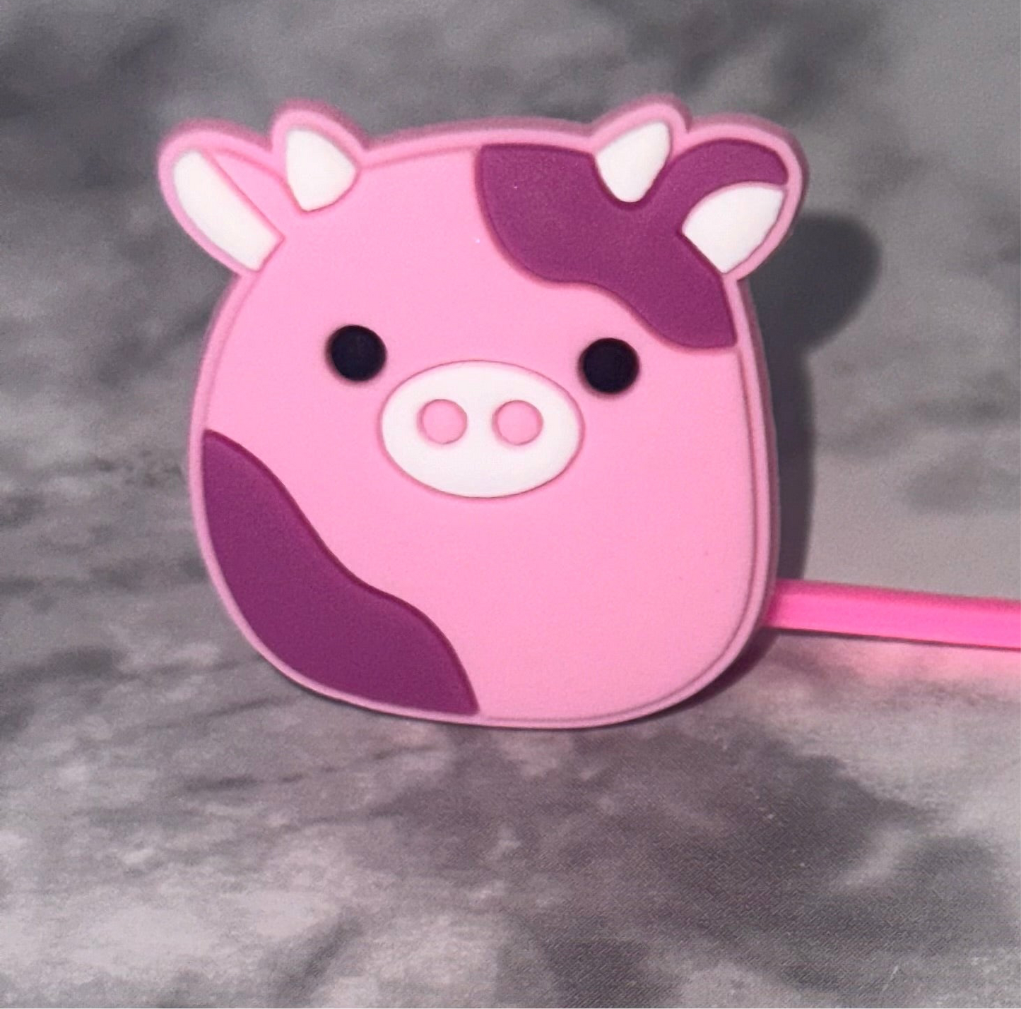 Pink Pig Straw Topper