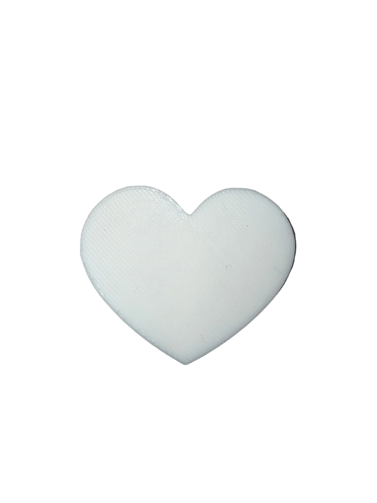 White Heart 3D Straw Topper