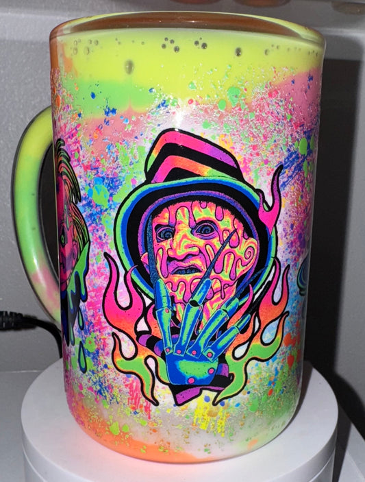 Glow in the dark paint snow globe mug