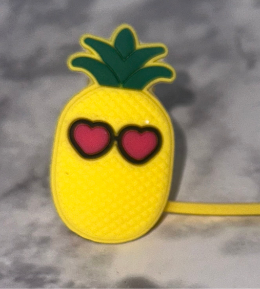 Heart Pineapple Straw Topper