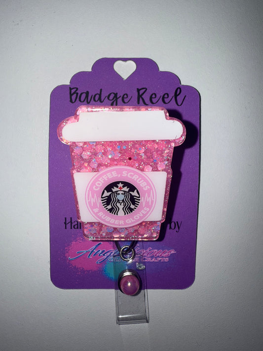 Pink Coffee Badge Reel